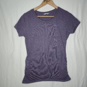 Bench Women's Purple Short Sleeve Tee Shirt Elastic Side Size Large